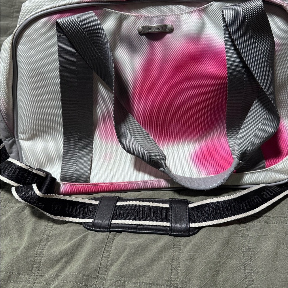 lululemon athletica White and Pink Duffel Bag
